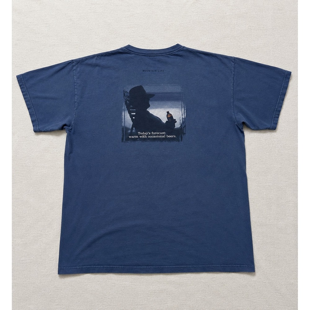 The Mountain Estes Park Colorado T-Shirt Men's XXL Blue Graphic Beer Back USA